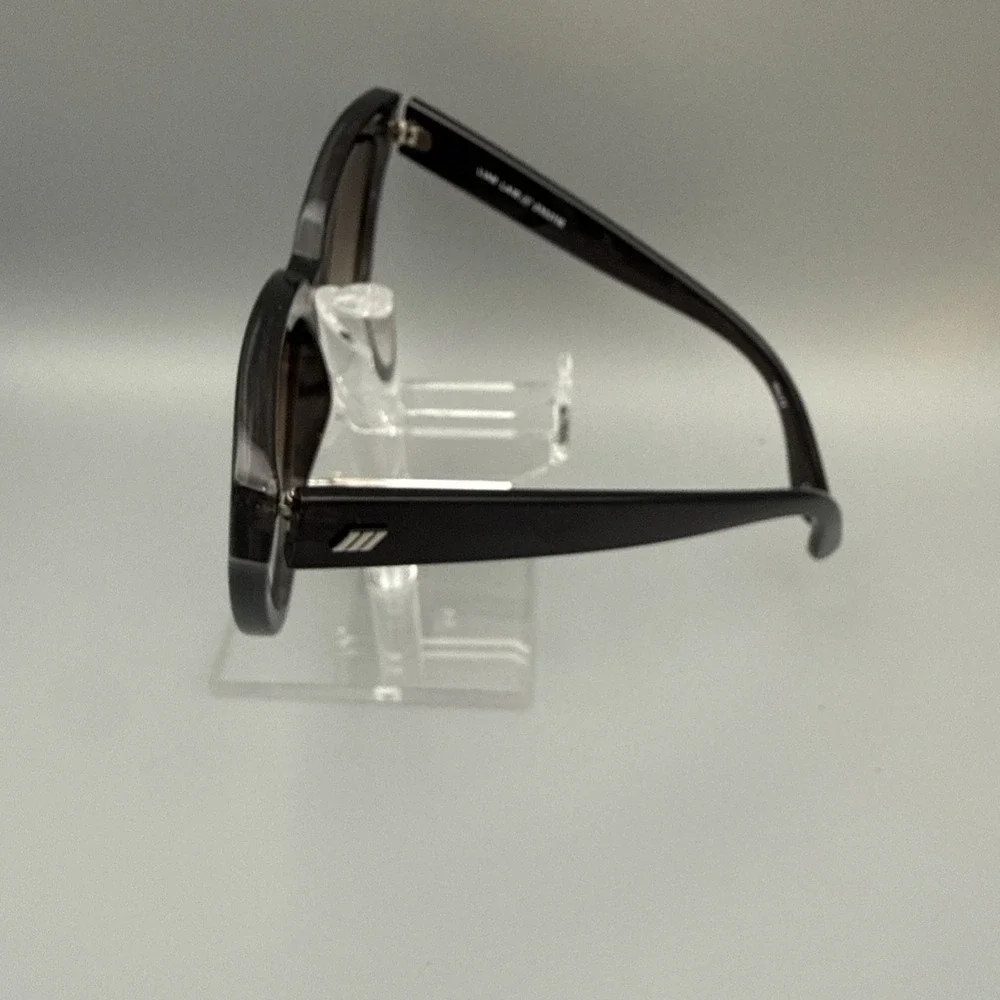 Le Specs Authentic Polarized Black Thick CatEye Sunglasses 'Liar Lair' 57-16 147